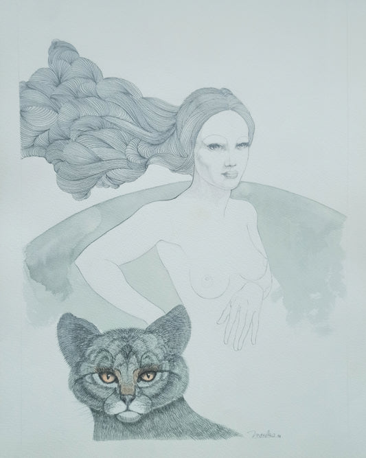 Gonzalo Morales - Doncella con gato 4