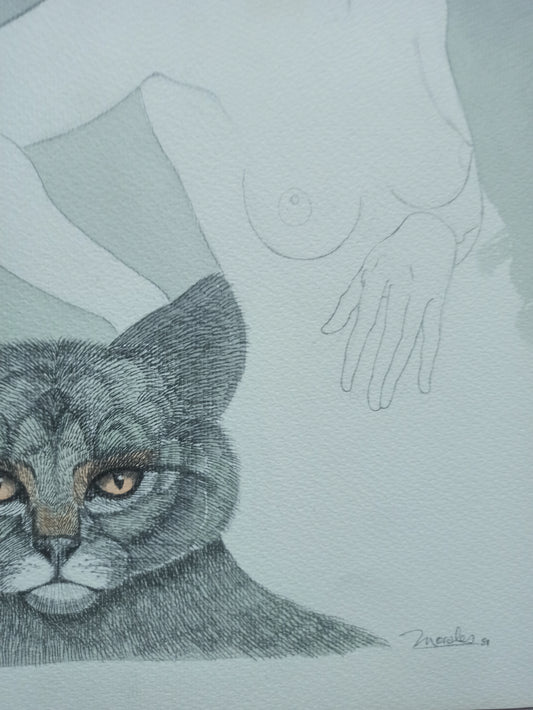 Gonzalo Morales - Doncella con gato 4