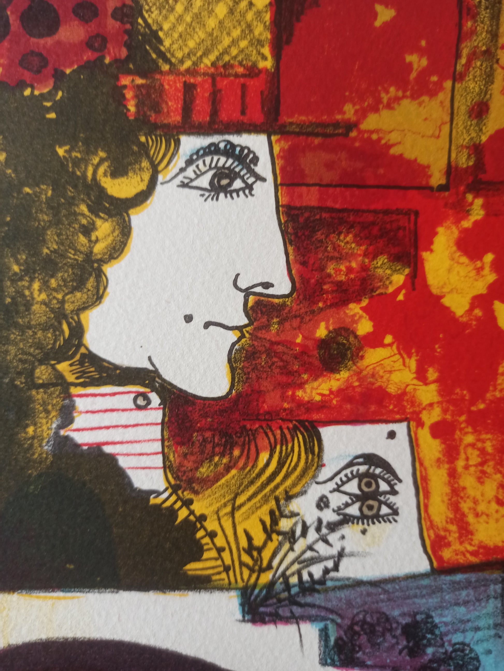 Eduard Alcoy La Carroza litografía surrealista cabeza Gaudifond