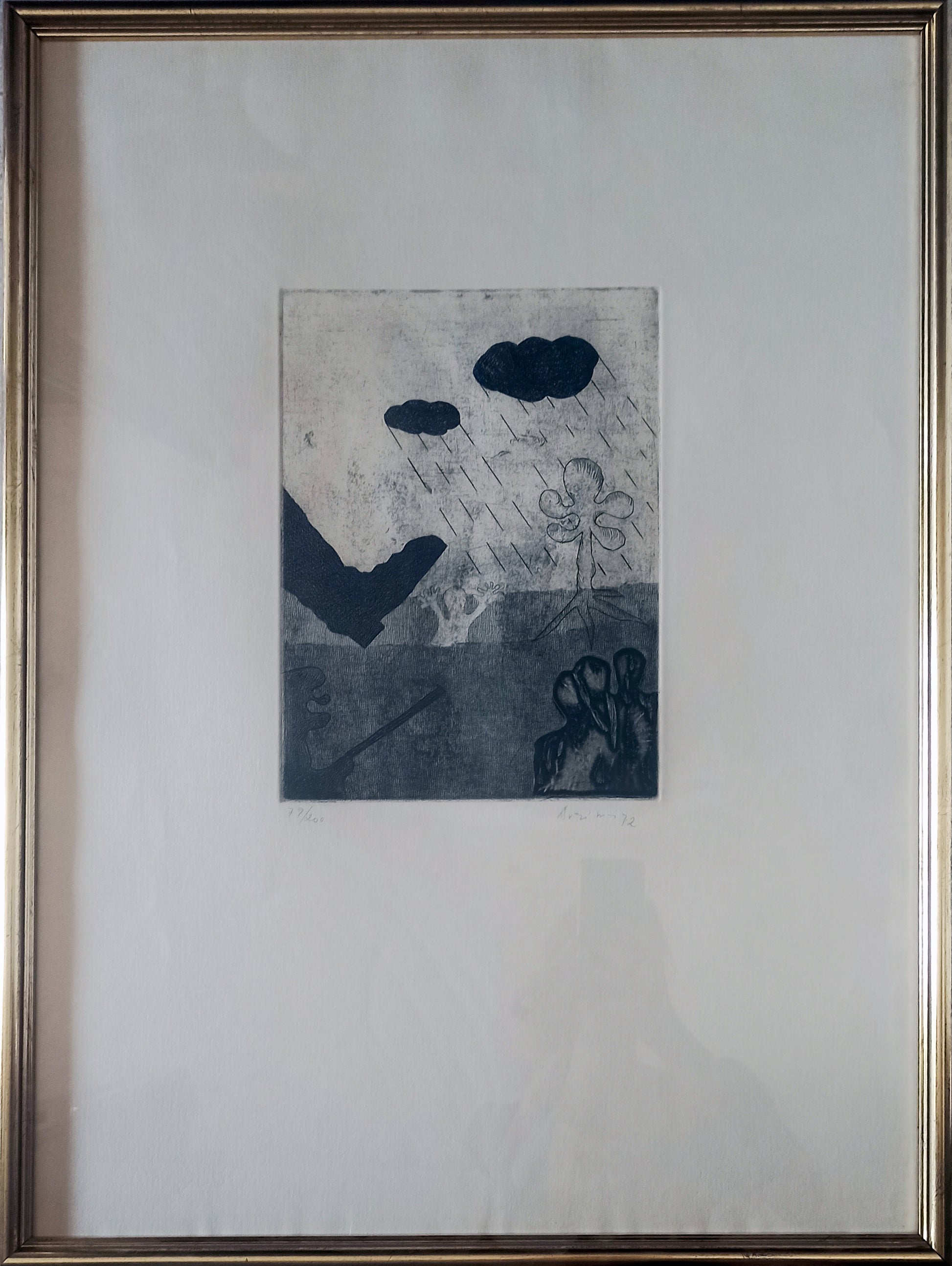 Decoración comedor con litografía edición limitada Daniel Argimon enmarcado Gaudifond