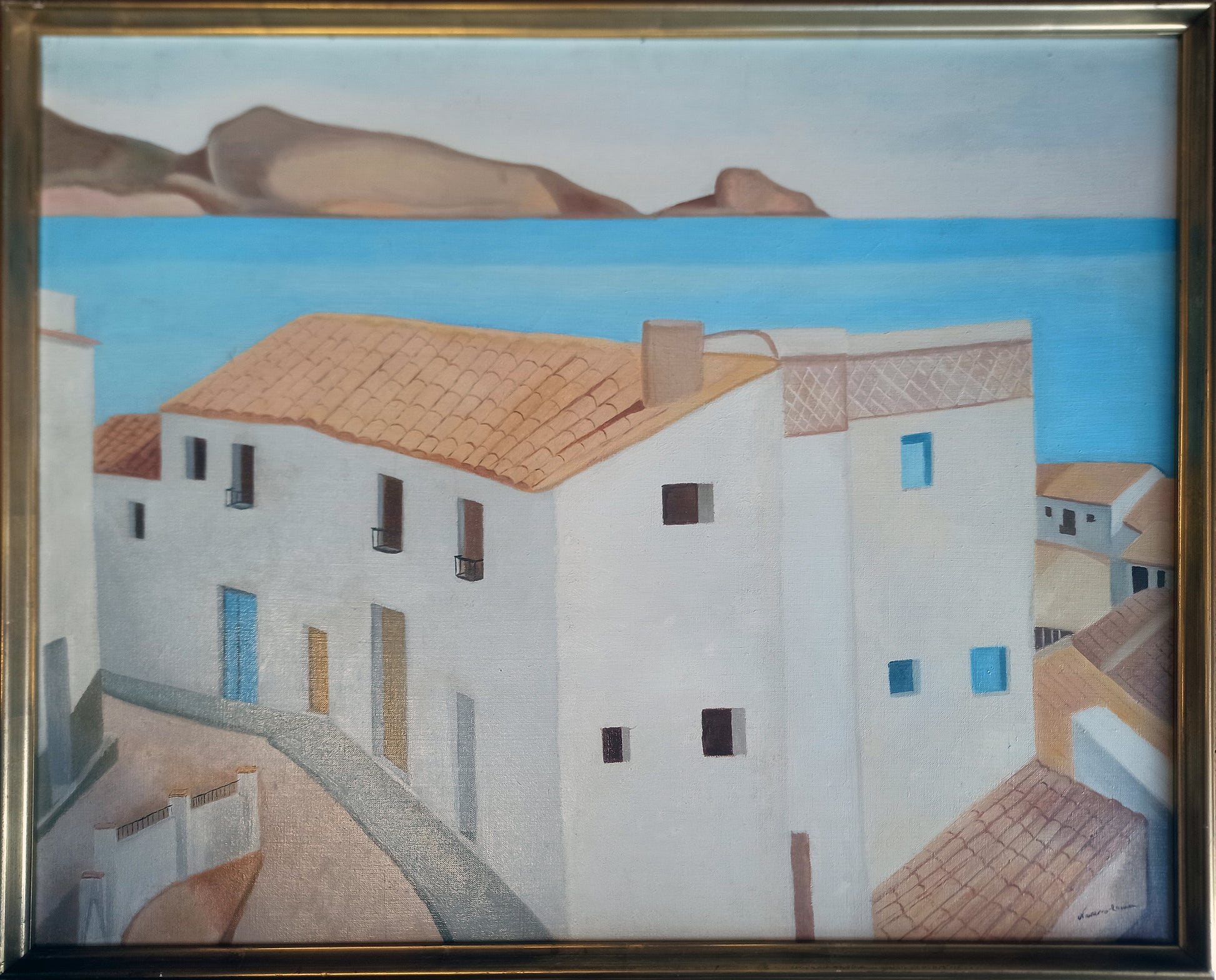 Juan Navarro Ramón paisaje altea III marco óleo lienzo Gaudifond