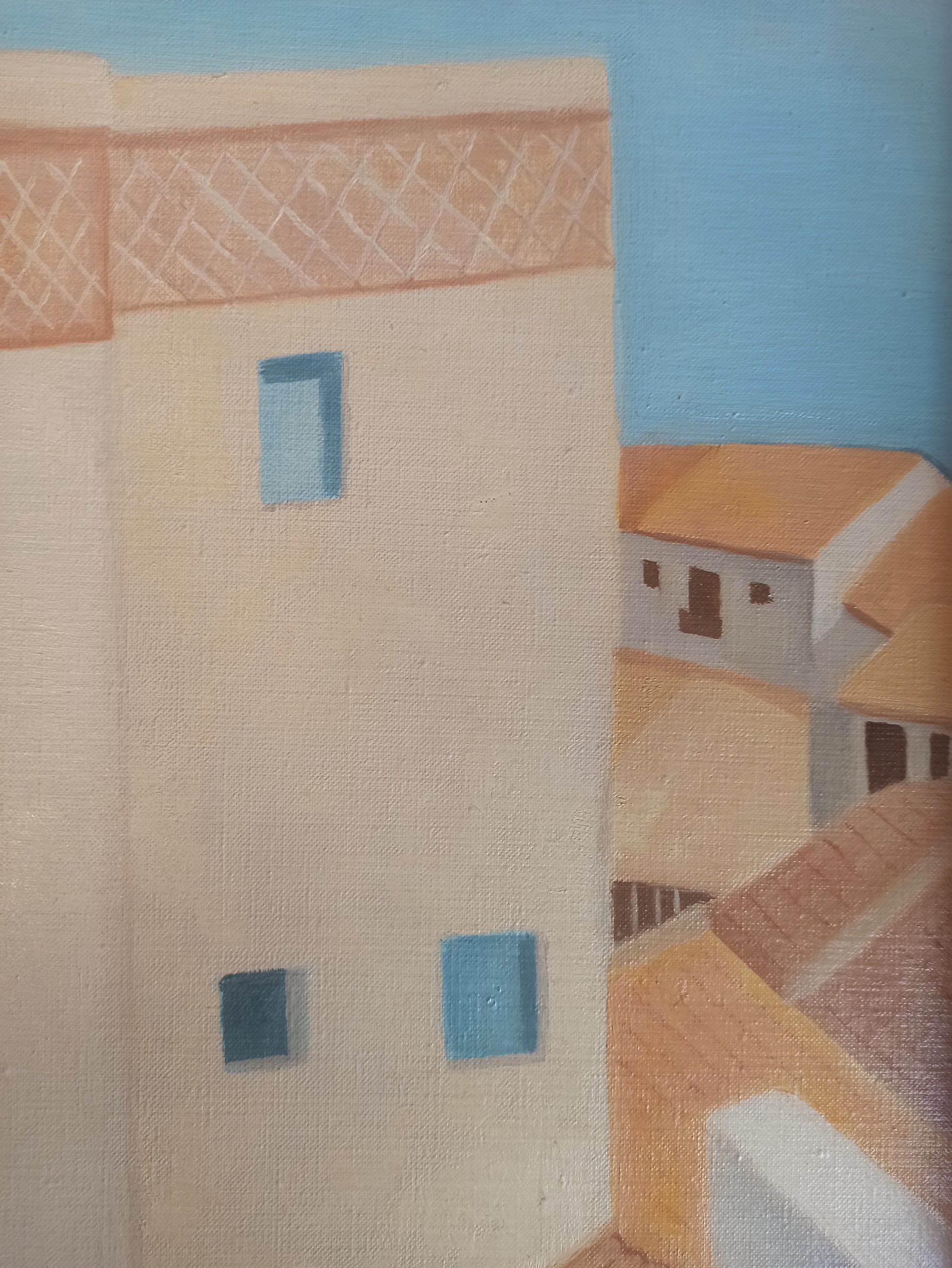 Juan Navarro Ramón paisaje altea III detalle óleo lienzo Gaudifond