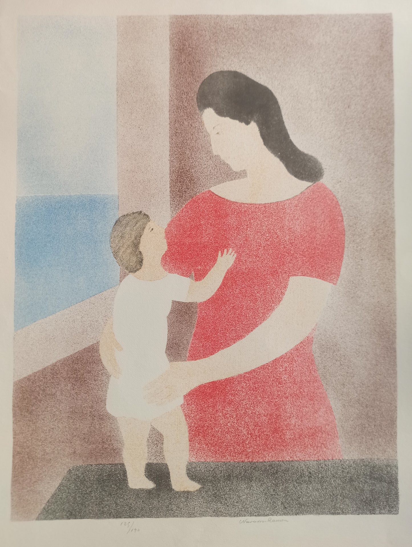 Lote de dos obras: Juan Navarro Ramón - Maternidad y La espera