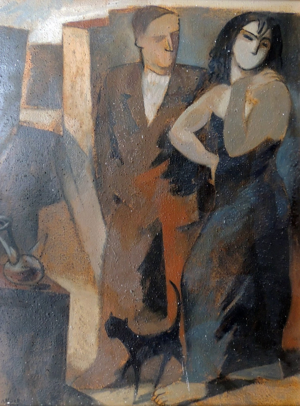 Cuadro contemporáneo cubista Andreu Fresquet Pareja Gaudifond