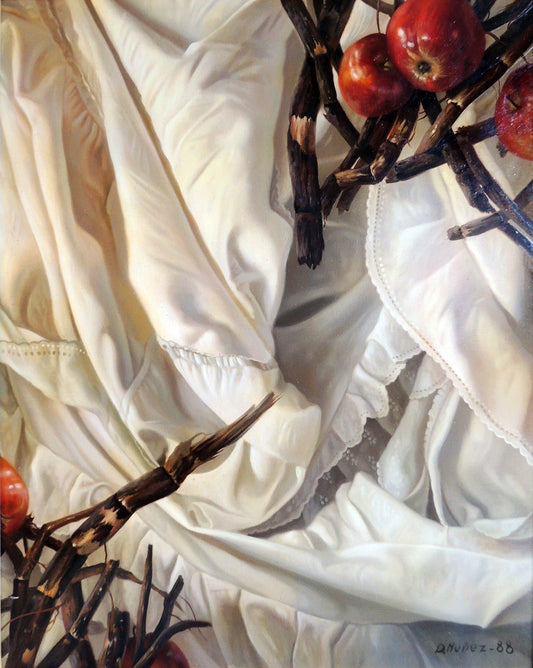 Dolores Nuñez Manzanas y Telas obra surrealista