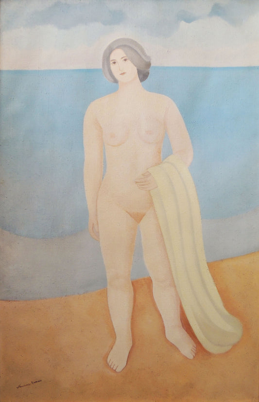Desnudo en la playa