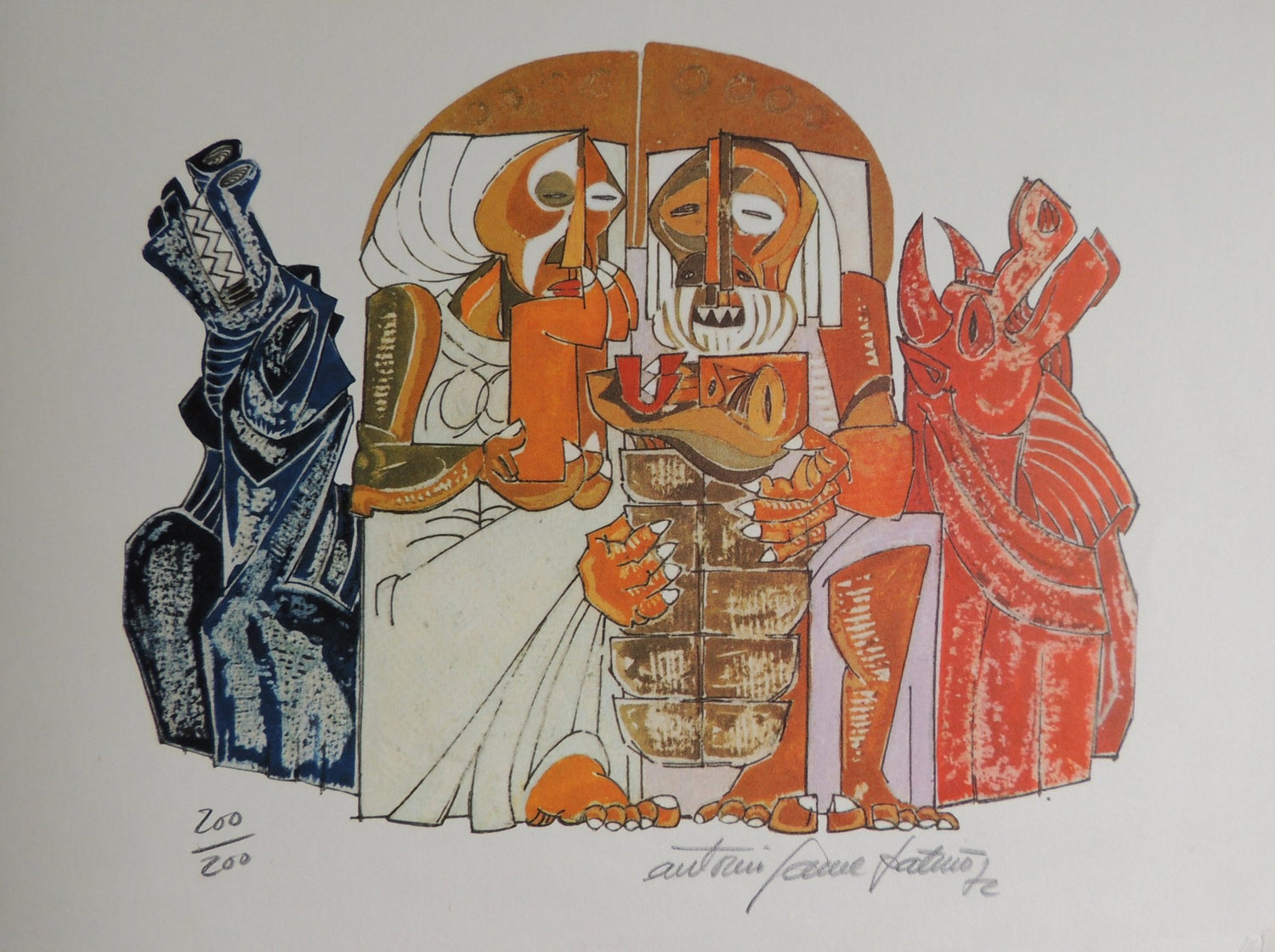Antonio Patiño, Vidrio I, serigrafía contemporánea abstracta de composición geométrica y estilo expresionista.