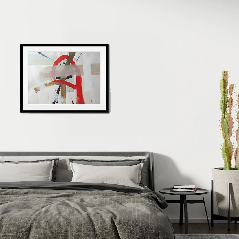 Dibujo abstracto de Carles Bayod Serafini arte contemporáneo original enmarcado