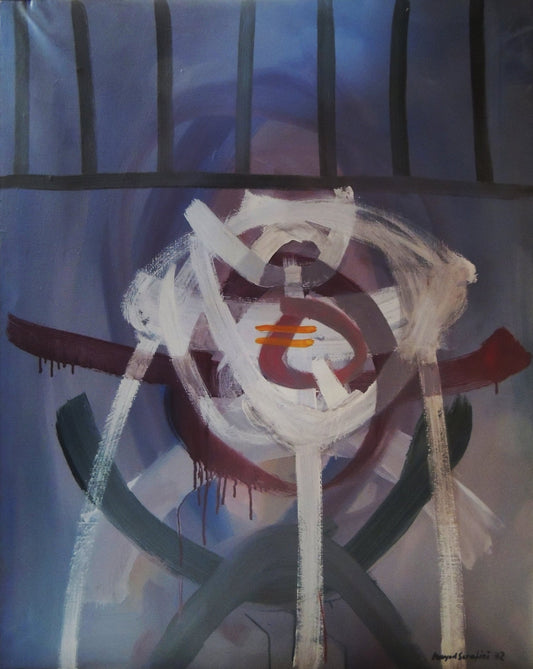 Pintura abstracta original Carles Bayod Serafini arte contemporáneo, pintura de grandes dimensiones, tonos oscuros