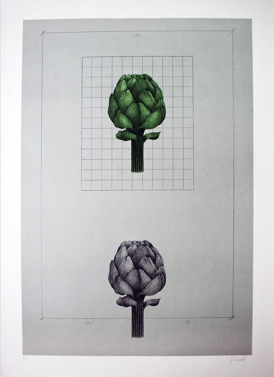 Carles Planell Alcachofa litografía edición limitada obra gráfica, arte contemporánea