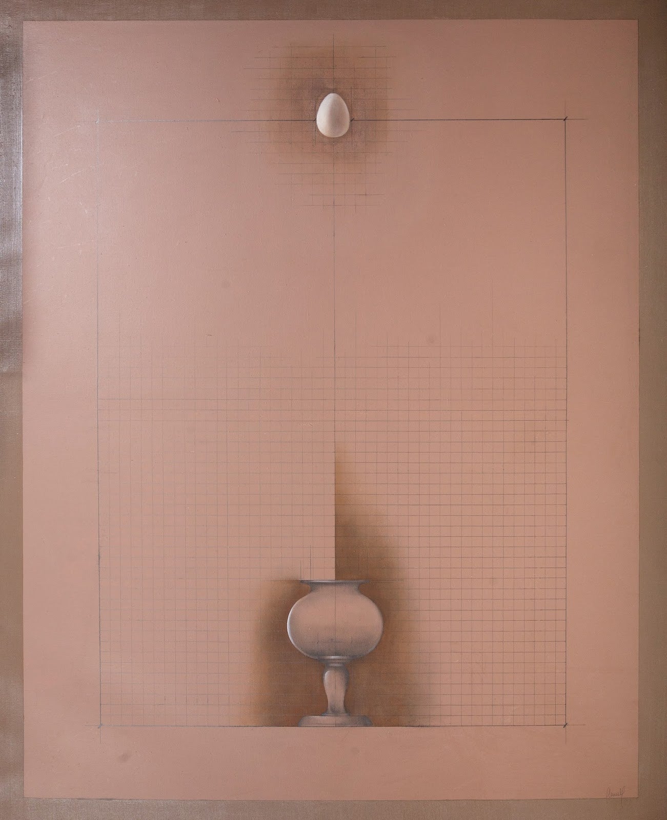 Pintura contemporánea de Carles Planell, Espai pla, espai buit,  con objetos cotidianos, composición minimalista que evoca memoria, tiempo y diálogo entre pasado y presente.