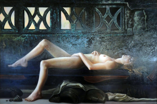Dolores Núñez Desarmada pintura surrealista contemporánea figura femenina simbólica