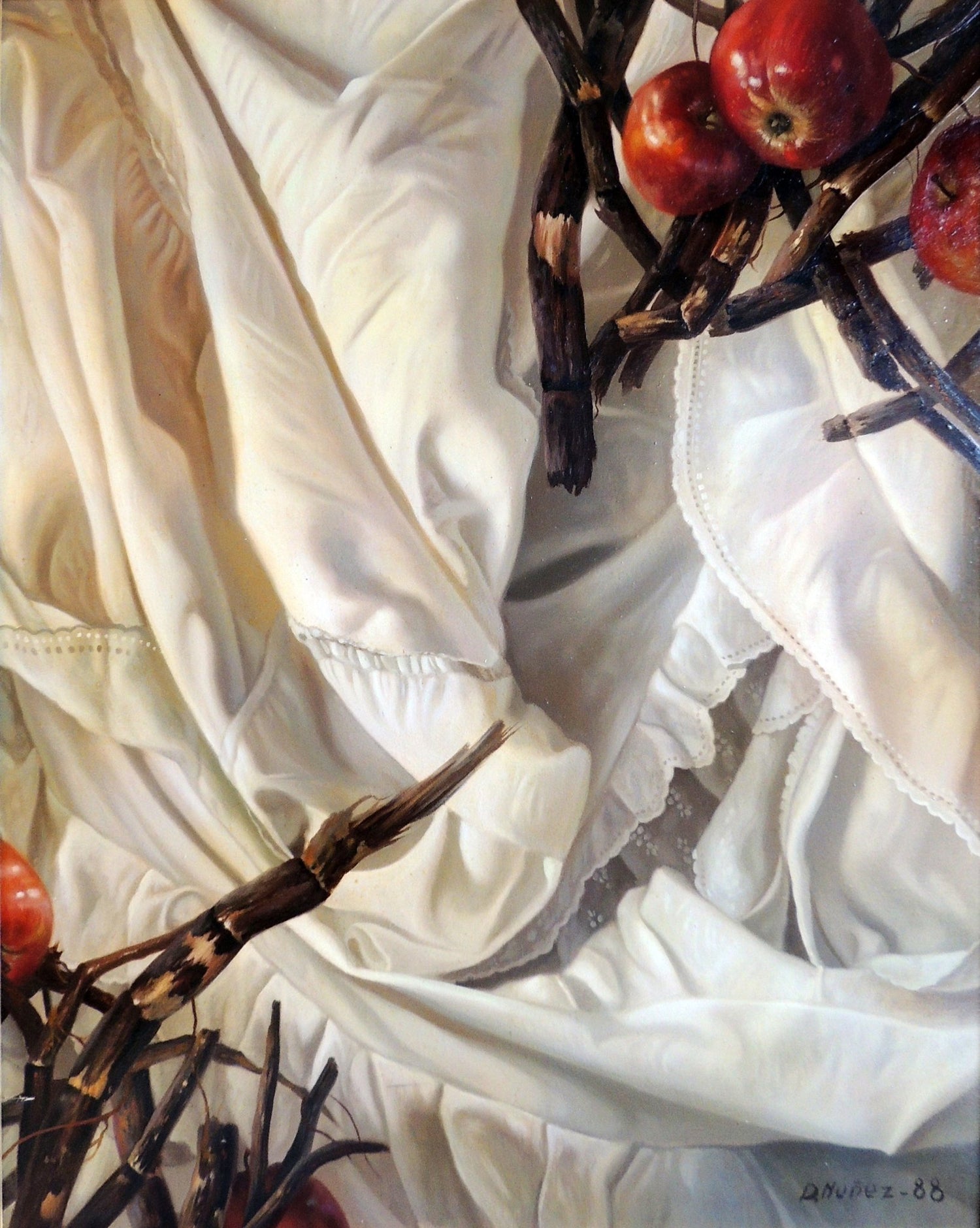 Dolores Nuñez Manzanas y Telas obra surrealista