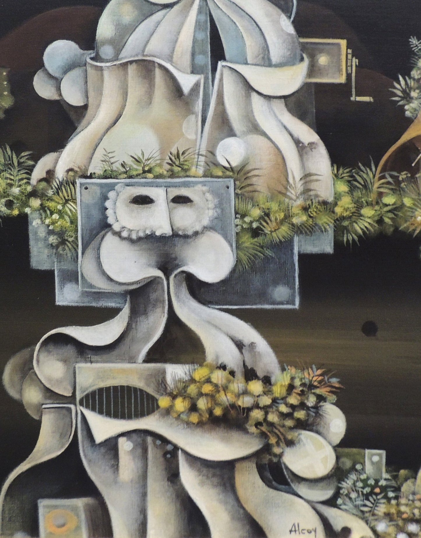 cuadro original de vendor Eduard Alcoy - Mascares blanques arte contemporáneo en Gaudifond