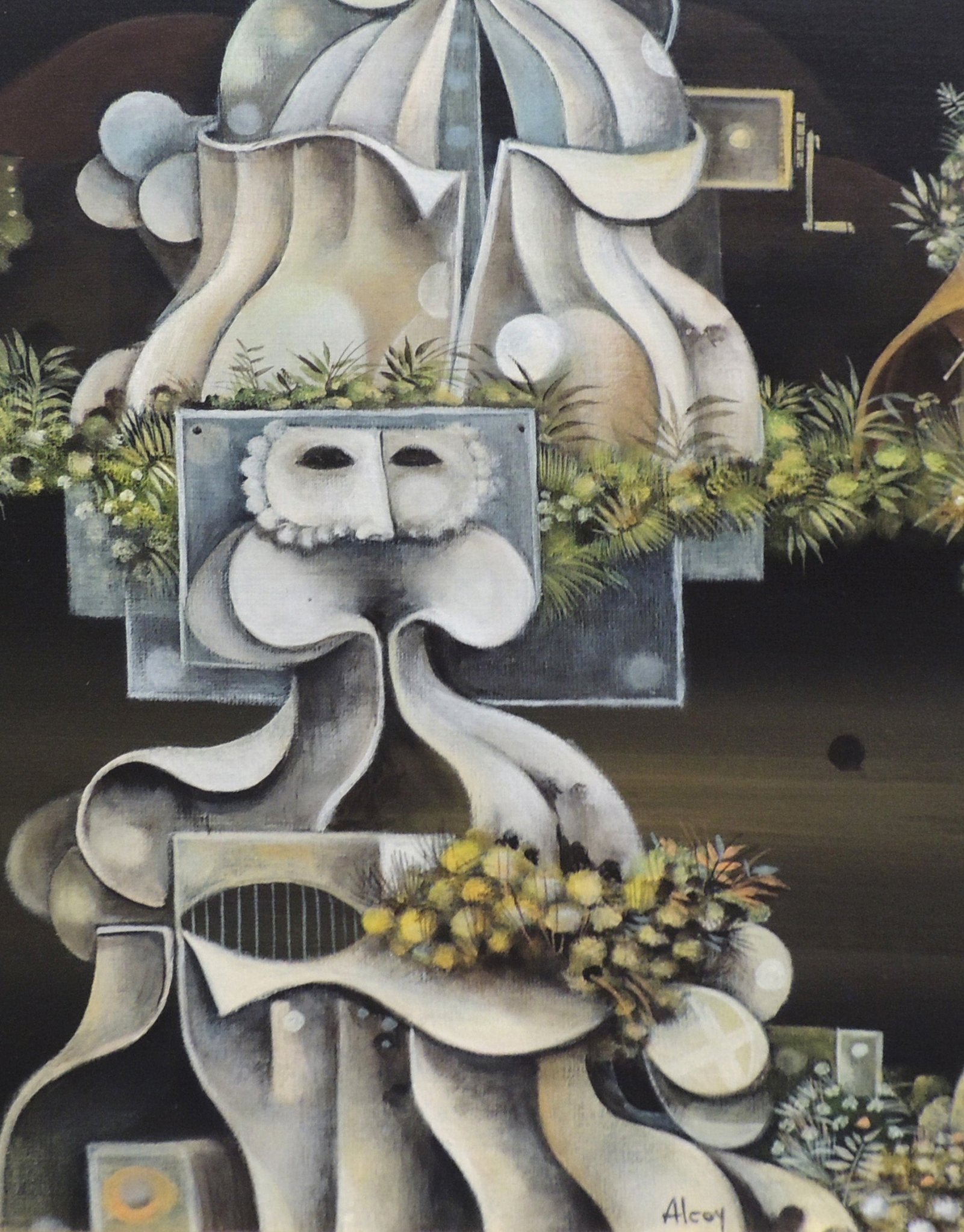 cuadro original de vendor Eduard Alcoy - Mascares blanques arte contemporáneo en Gaudifond