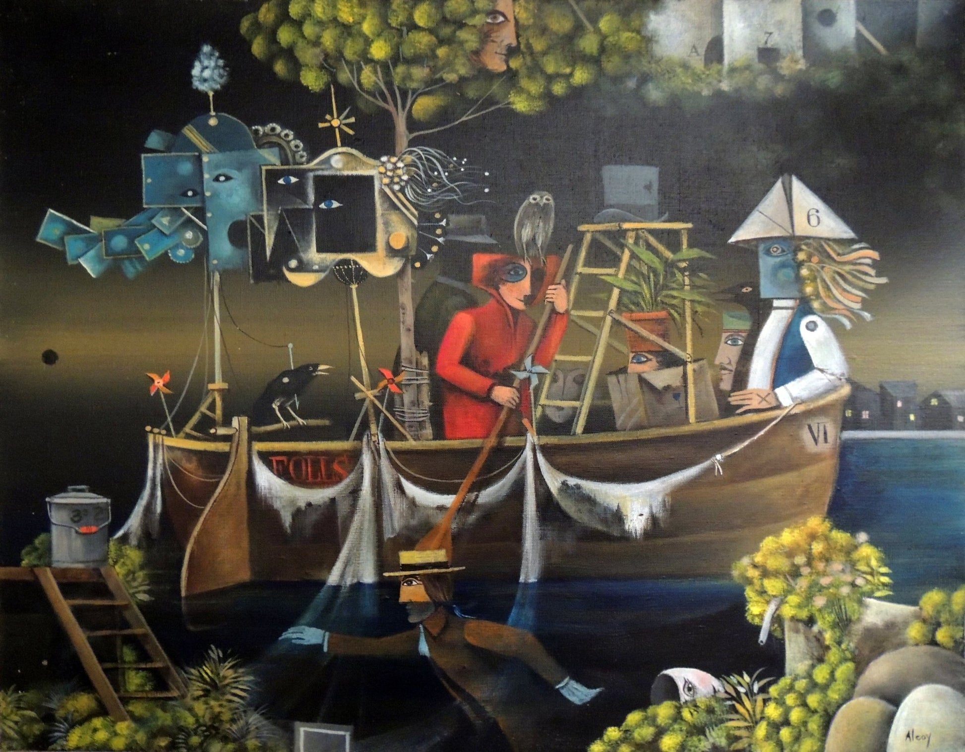 cuadro original de vendor Eduard Alcoy - Sisena barca de folls arte contemporáneo en Gaudifond