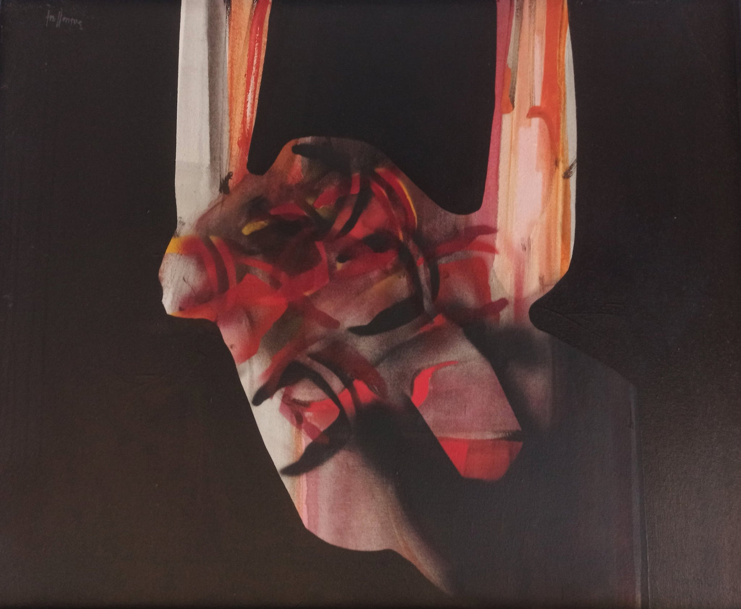 cuadro original de Enrique Trullenque - Composición II arte contemporáneo en Gaudifond, colores intensos, fondo negro
