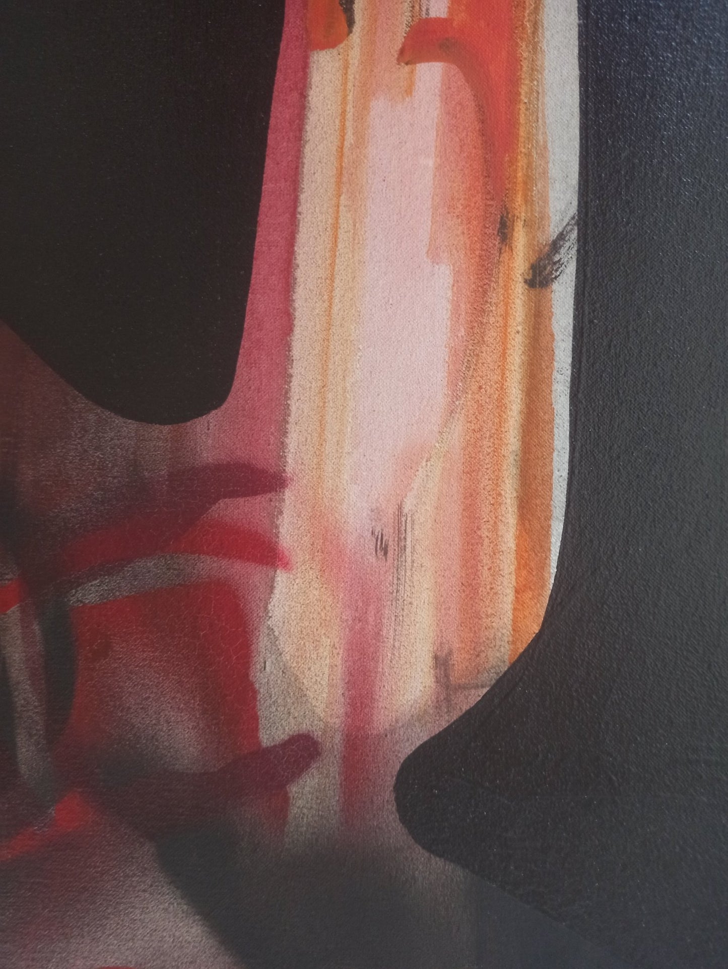 cuadro original de Enrique Trullenque - Composición II arte contemporáneo en Gaudifond, colores intensos, fondo negro detalle pincelada