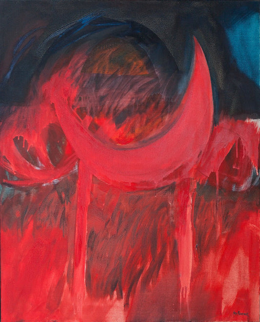 Enrique Trullenque La mesa pintura expresionista gran formato negros blancos rojos