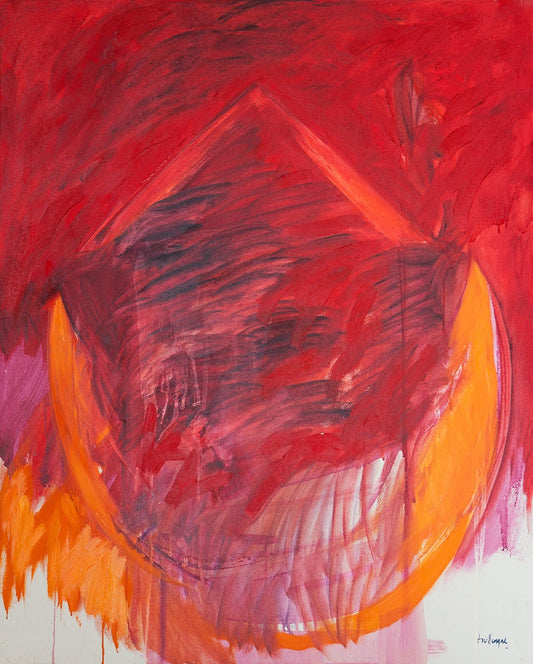 Enrique Trullenque Pálpito II pintura expresionista gran formato fuerza cromática, rojos y blancos