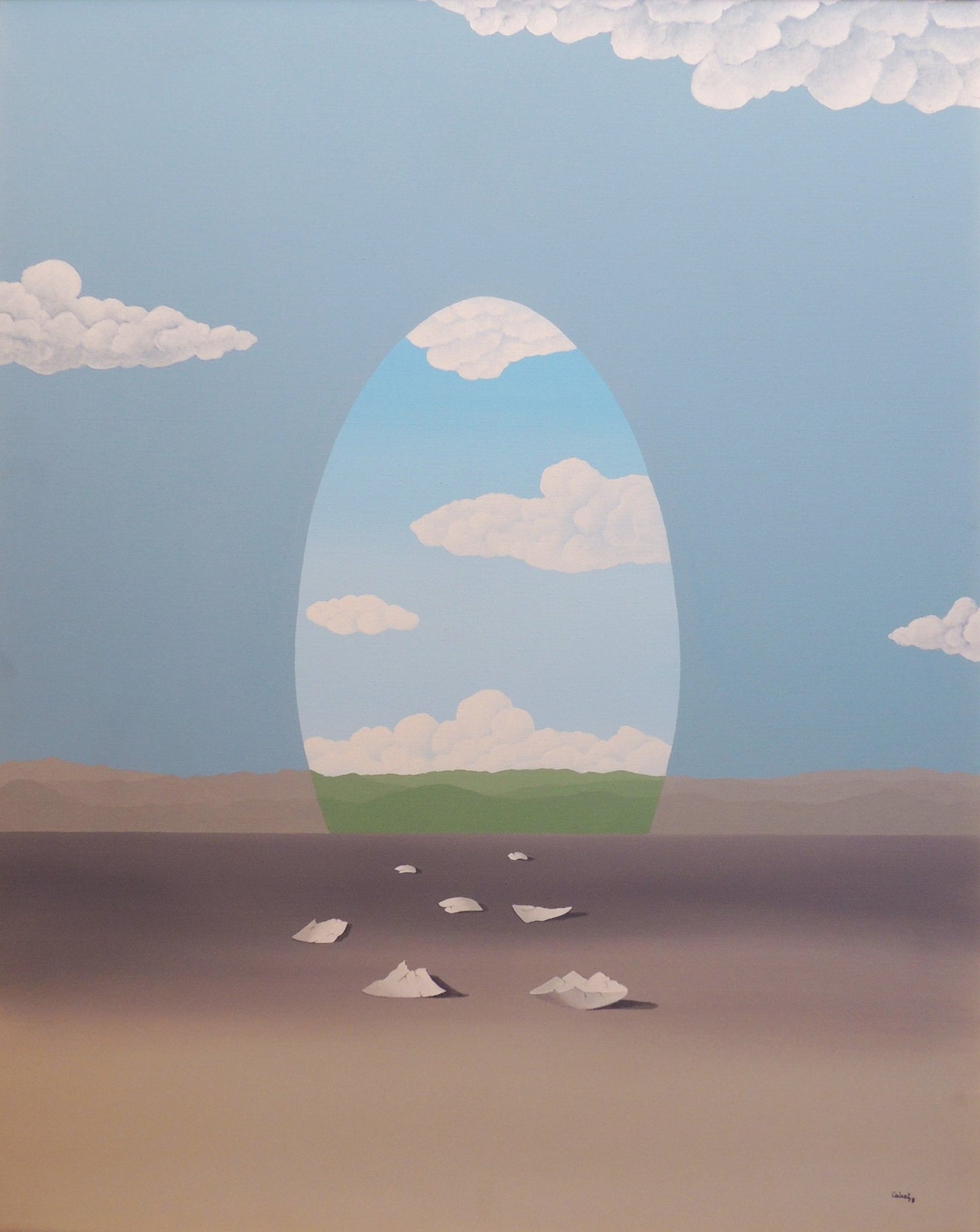 cuadro original de vendor Francesc Calvet - El naixement del día arte contemporáneo en Gaudifond
