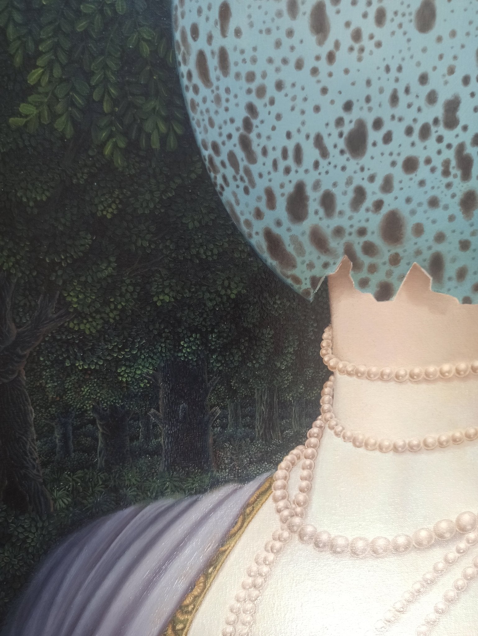 detalle de cuadro original de Gervasio Gallardo - El secreto de Ghislaine arte contemporáneo en Gaudifond