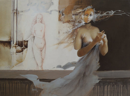 cuadro original de vendor Glauco Capozzoli - Mujer del pasado arte contemporáneo en Gaudifond