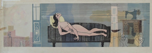 cuadro original de vendor Glauco Capozzoli - Mujer tumbado en diván arte contemporáneo en Gaudifond