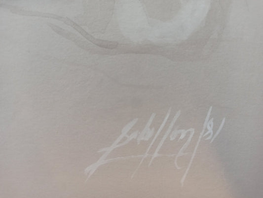 Gregorio Sabillón Desnudo n3 Estudio grisalla figura femenina reclinada arte contemporáneo en venta, detalle firma y fecha