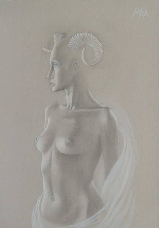Gregorio Sabillón Desnudo n2 Estudio dibujo torso femenino  arte contemporáneo en venta