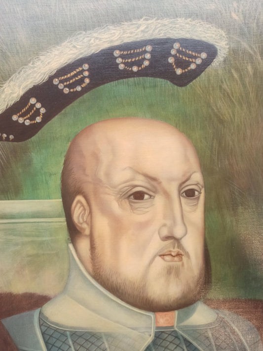 Gregorio Sabillón Enrique VIII óleo en venta detalle retrato surrealista rey histórico arte contemporáneo simbolismo pintura original disponible
