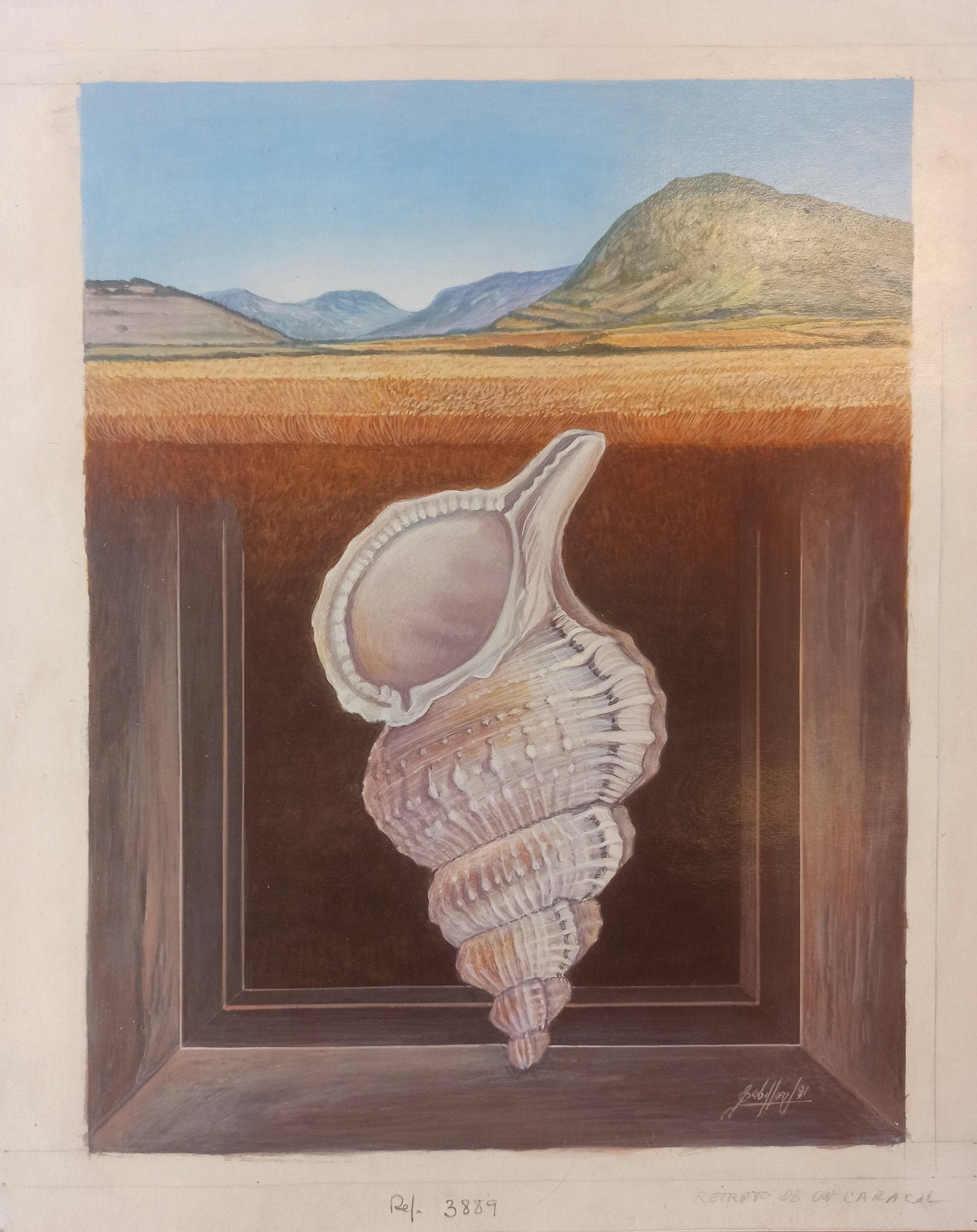 cuadro original de vendor Gregorio Sabillón - Retrato de caracol arte contemporáneo en Gaudifond