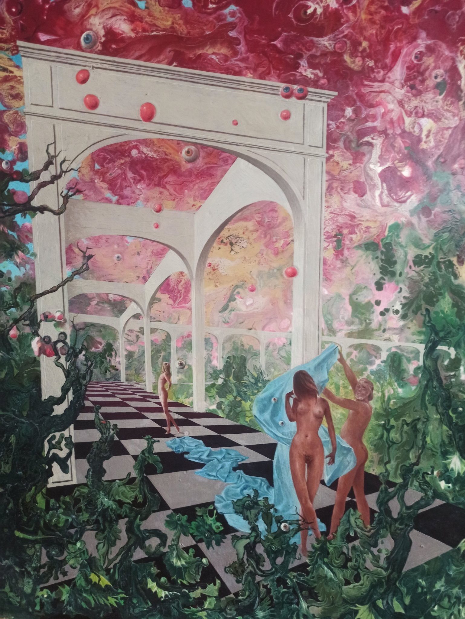 cuadro original de vendor Jan Van Der Loo - Dans le jardin arte contemporáneo en Gaudifond