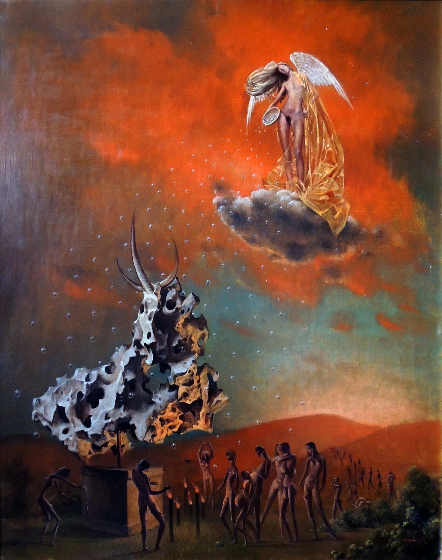 cuadro original de vendor Jan Van Der Loo - L'ange des sept maux arte contemporáneo en Gaudifond