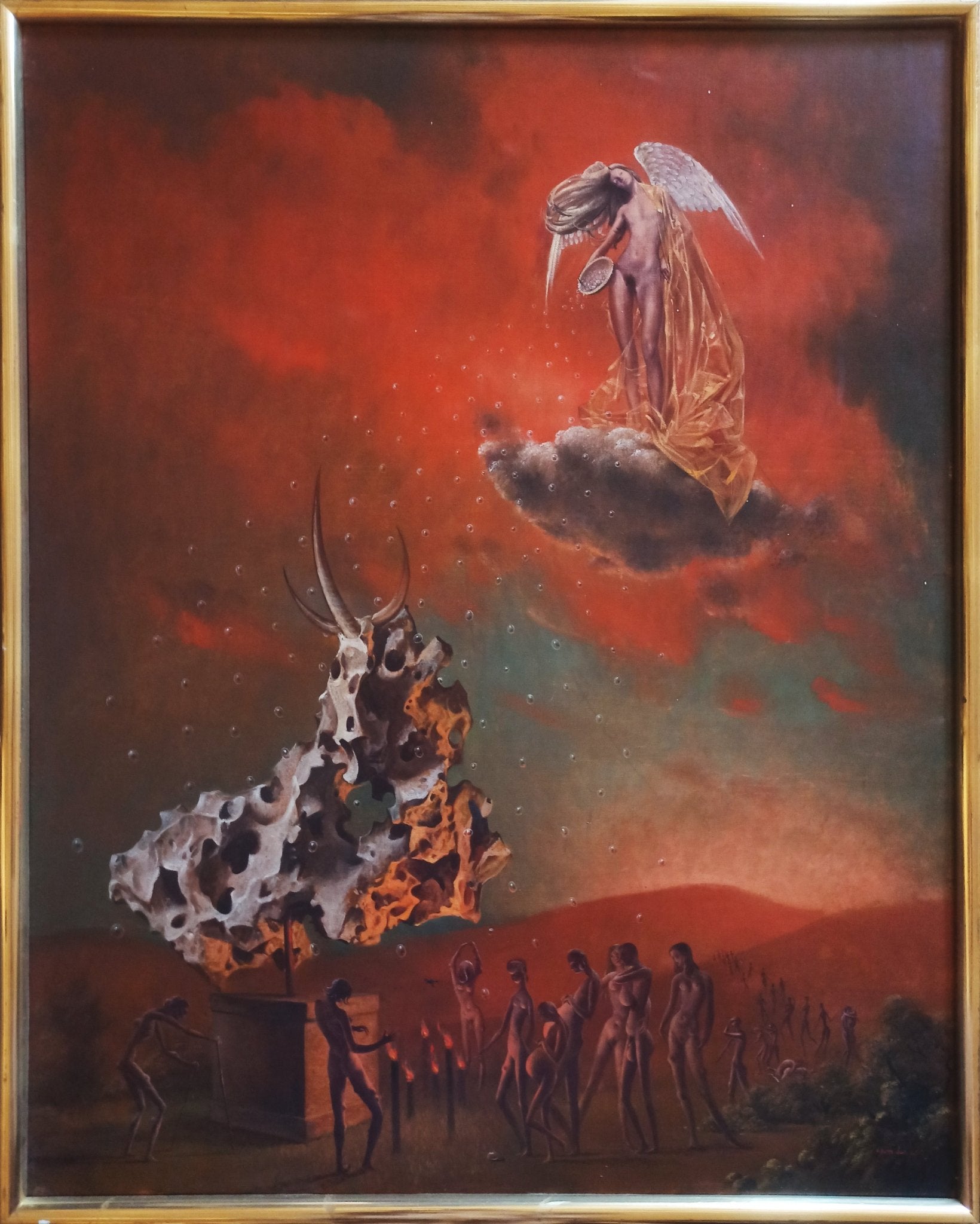 cuadro original de vendor Jan Van Der Loo - L'ange des sept maux arte contemporáneo en Gaudifond