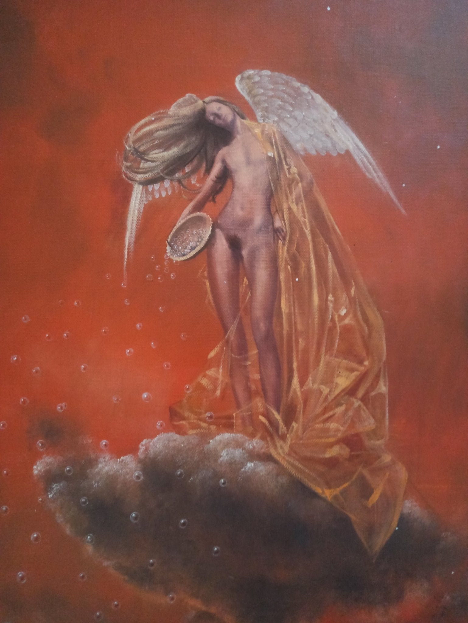 cuadro original de vendor Jan Van Der Loo - L'ange des sept maux arte contemporáneo en Gaudifond