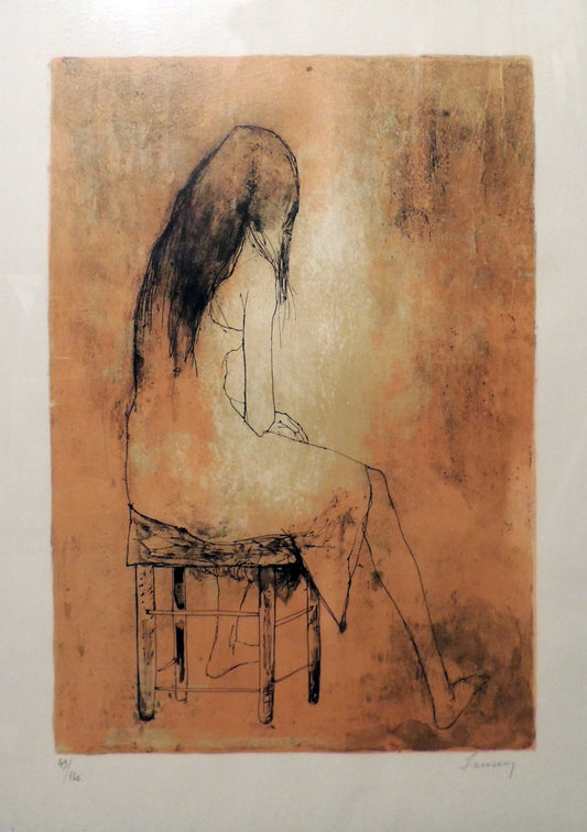 cuadro original de vendor Jean Jansem - Sentada arte contemporáneo en Gaudifond