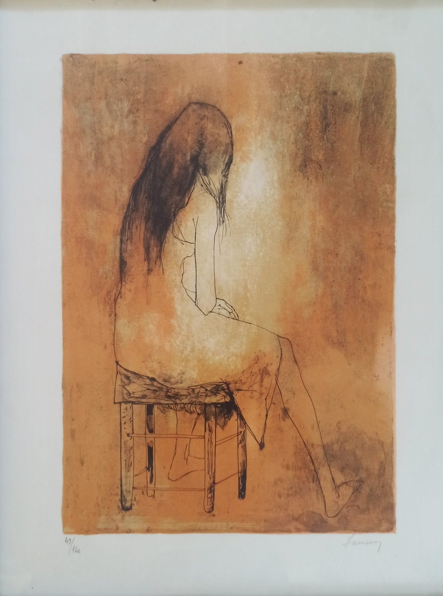 cuadro original de vendor Jean Jansem - Sentada arte contemporáneo en Gaudifond