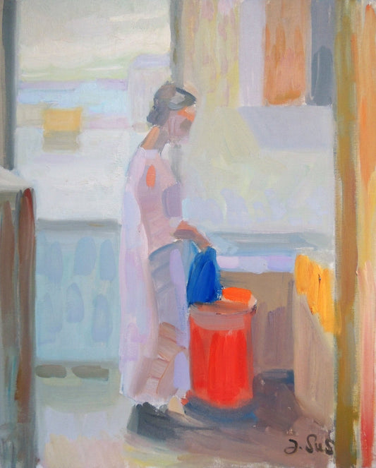 cuadro original de vendor Jesús Sus - Tareas domesticas arte contemporáneo en Gaudifond