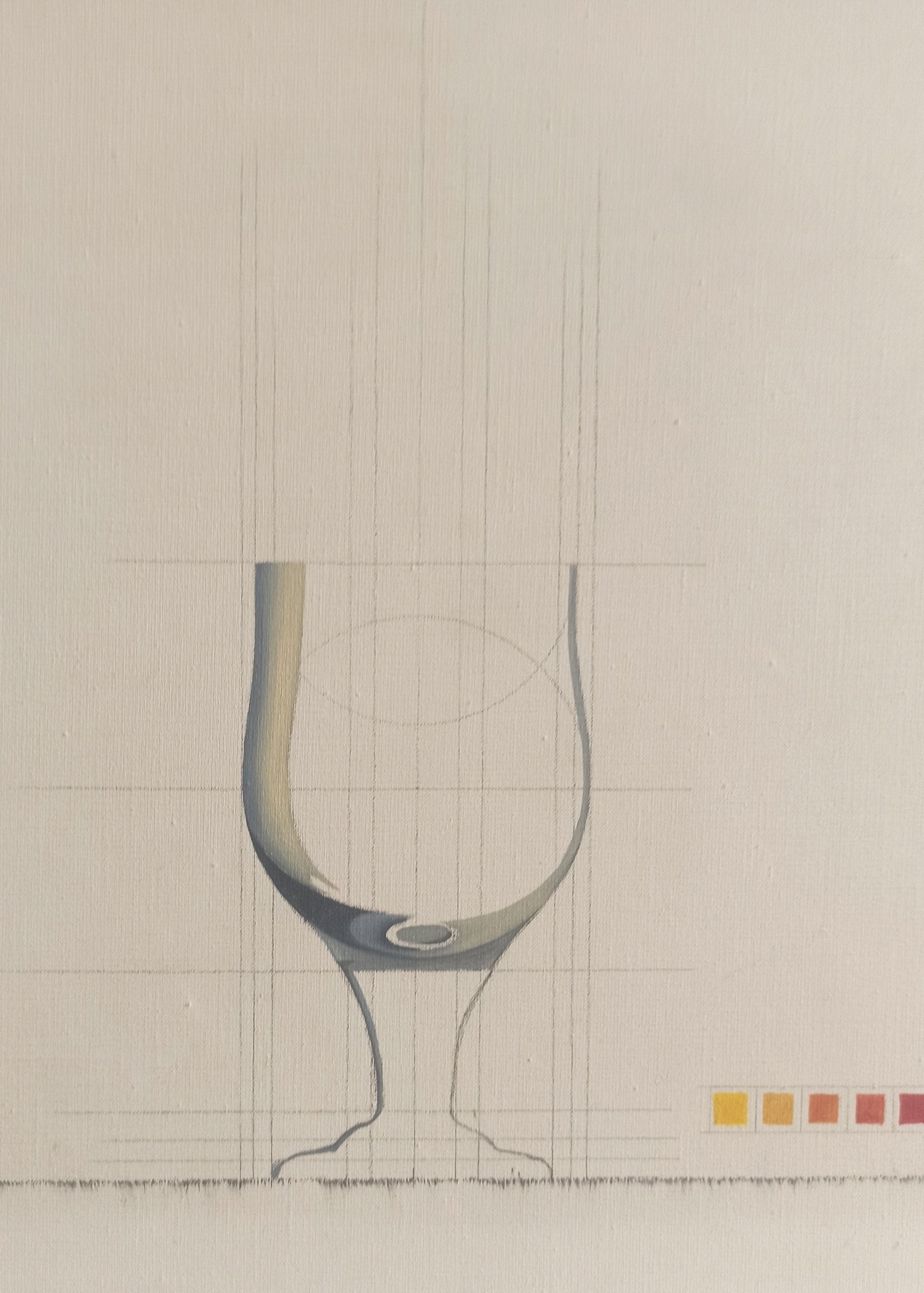 Óleo sobre lienzo de Joan Hernández Pijuán, “Copa” (1970), obra presentada en la Bienal de Venecia que refleja la transición entre figuración y abstracción en su trayectoria artística, detalle vaso