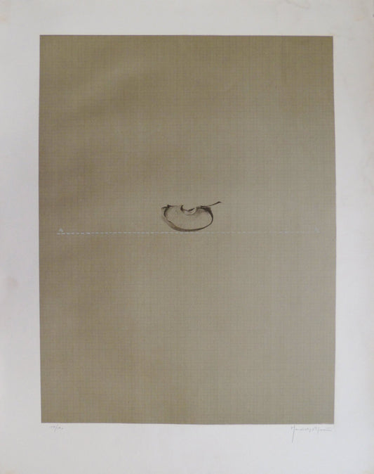 Litografía de Joan Hernández Pijuán, Cuart de Poma, obra gráfica original. Arte contemporáneo dibujo manzana