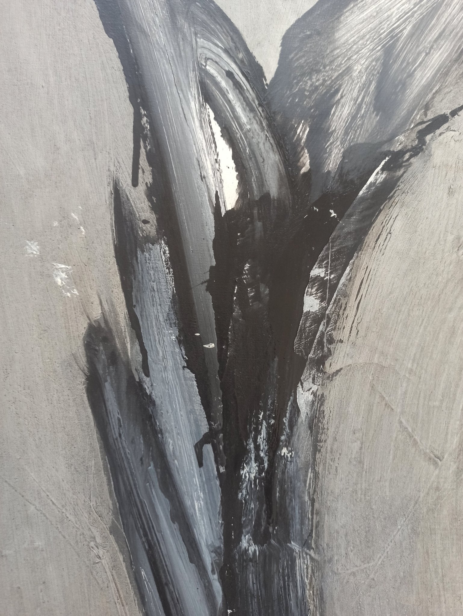 Óleo sobre lienzo de Joan Hernández Pijuán, “Pintura 342-61” (1961), obra temprana con pincelada expresiva, detalle pintura