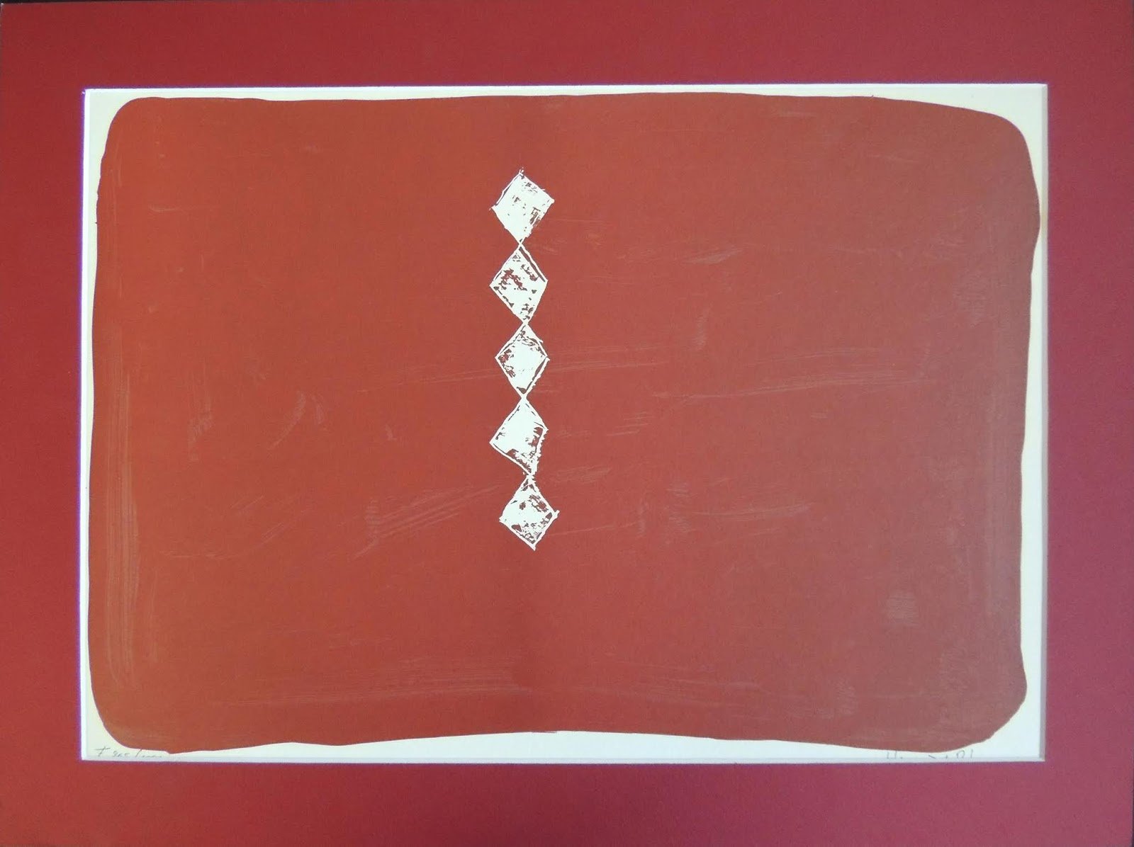 Hernández Pijuán litografía roja Gaudifond