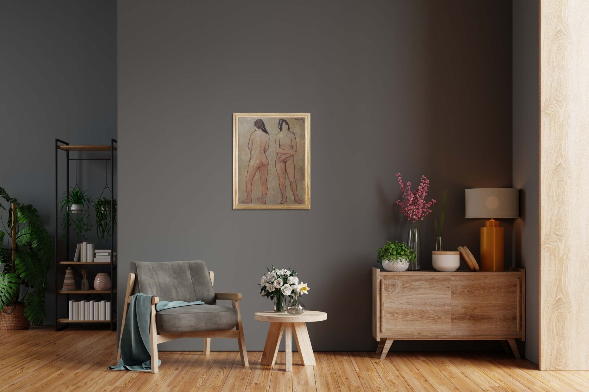 Joan Mas figura femenina pintura figurativa contemporánea obra original, decoración