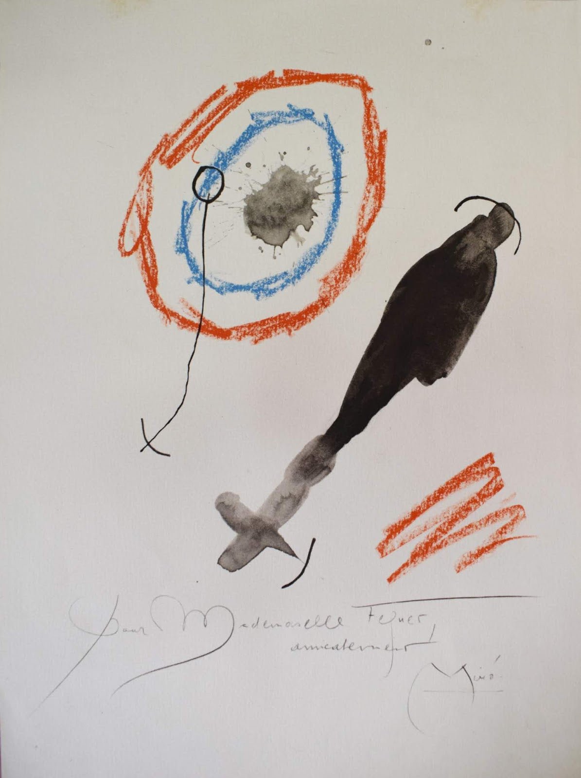 Joan Miró litografía 1964 Quelques Fleurs Mlle Féquet obra gráfica original firmada en plancha