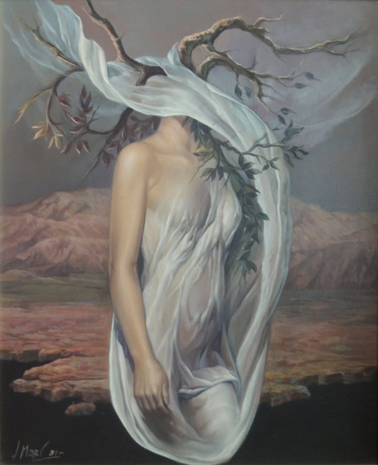 cuadro original de vendor José Marí Llobet - Desnudo femenino con árbol arte contemporáneo en Gaudifond