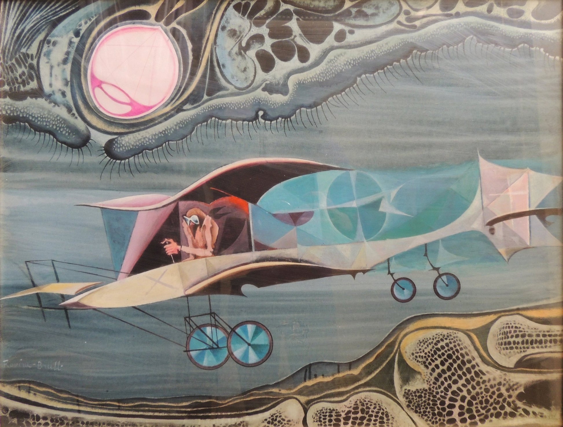 cuadro original de vendor Josep Maria Rovira - Brull - Aeroplano Farman arte contemporáneo en Gaudifond