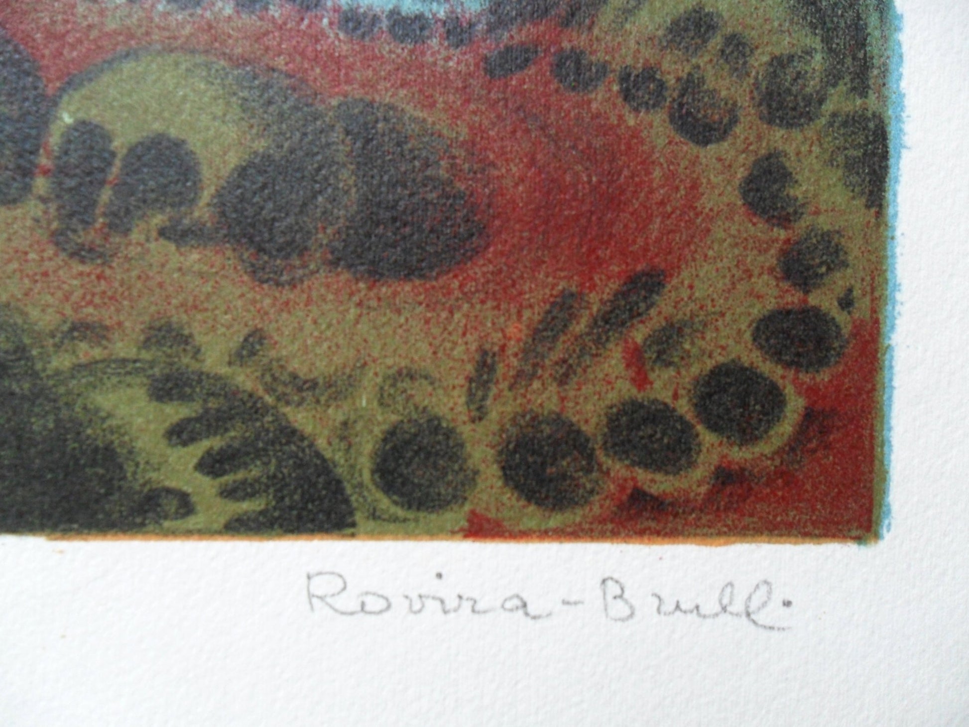 Josep Maria Rovira-Brull Peix litografía surrealista original firmada y numerada colores vivos pez en forma de submarino firma