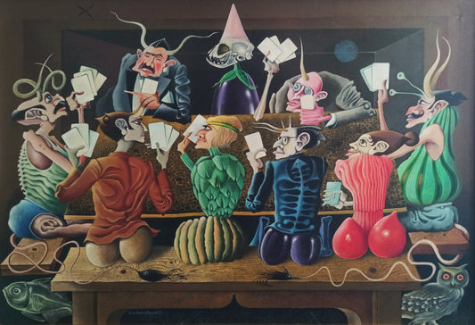 cuadro original de vendor Josep Maria Rovira - Brull - Timba de cornudos y alcahuetas arte contemporáneo en Gaudifond