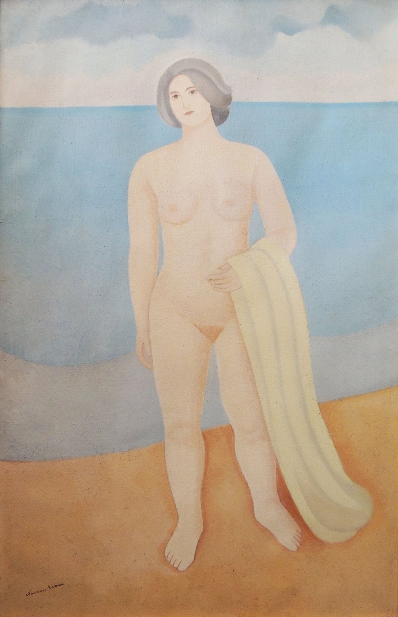 cuadro original de vendor Juan Navarro Ramón - Desnudo en la playa arte contemporáneo en Gaudifond